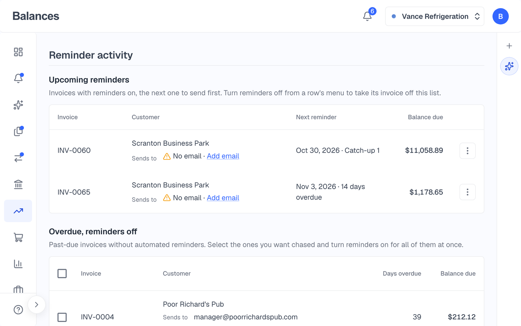 Reminders, recurring invoices and statements