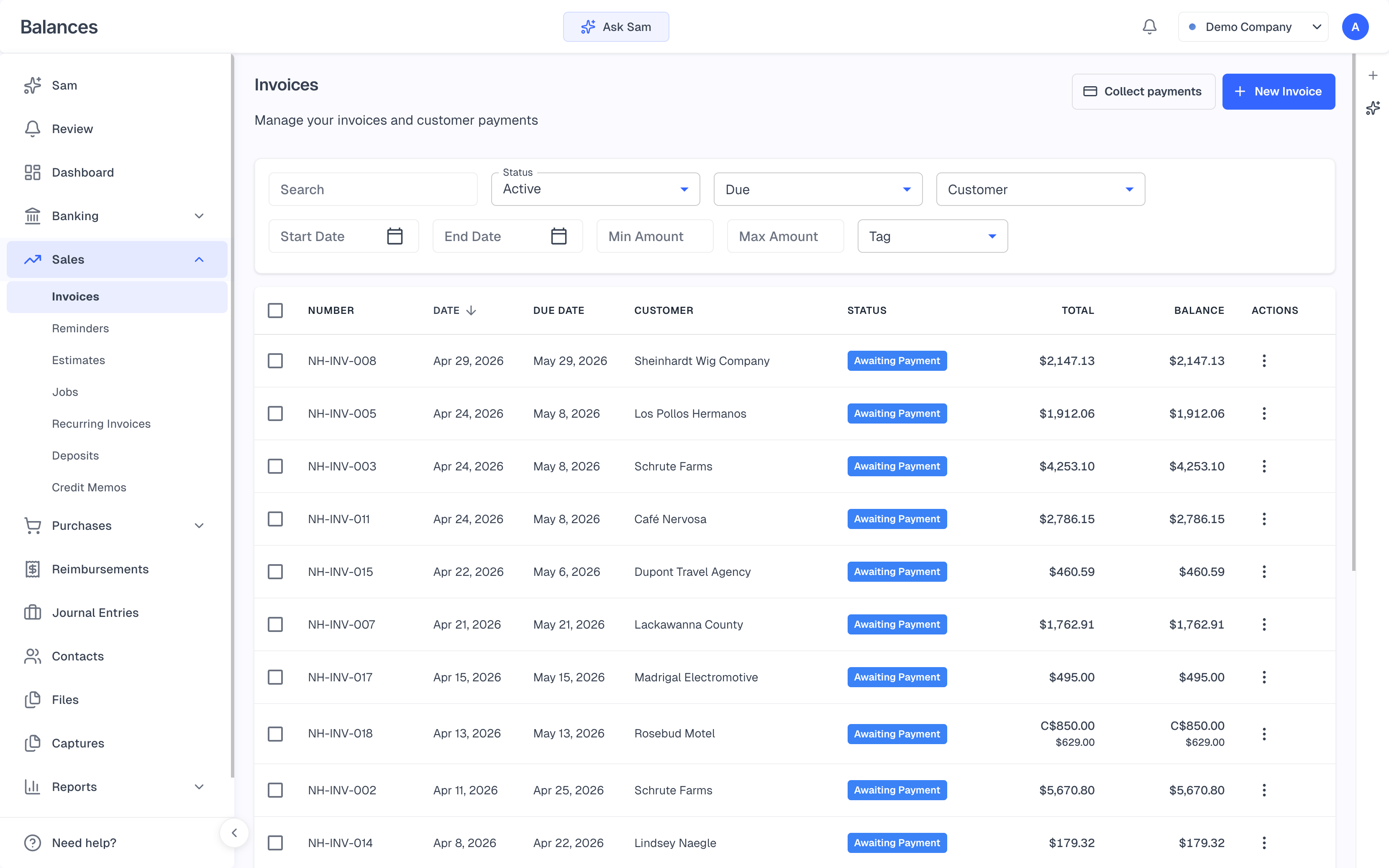 Invoices, payment links, and automatic reminders