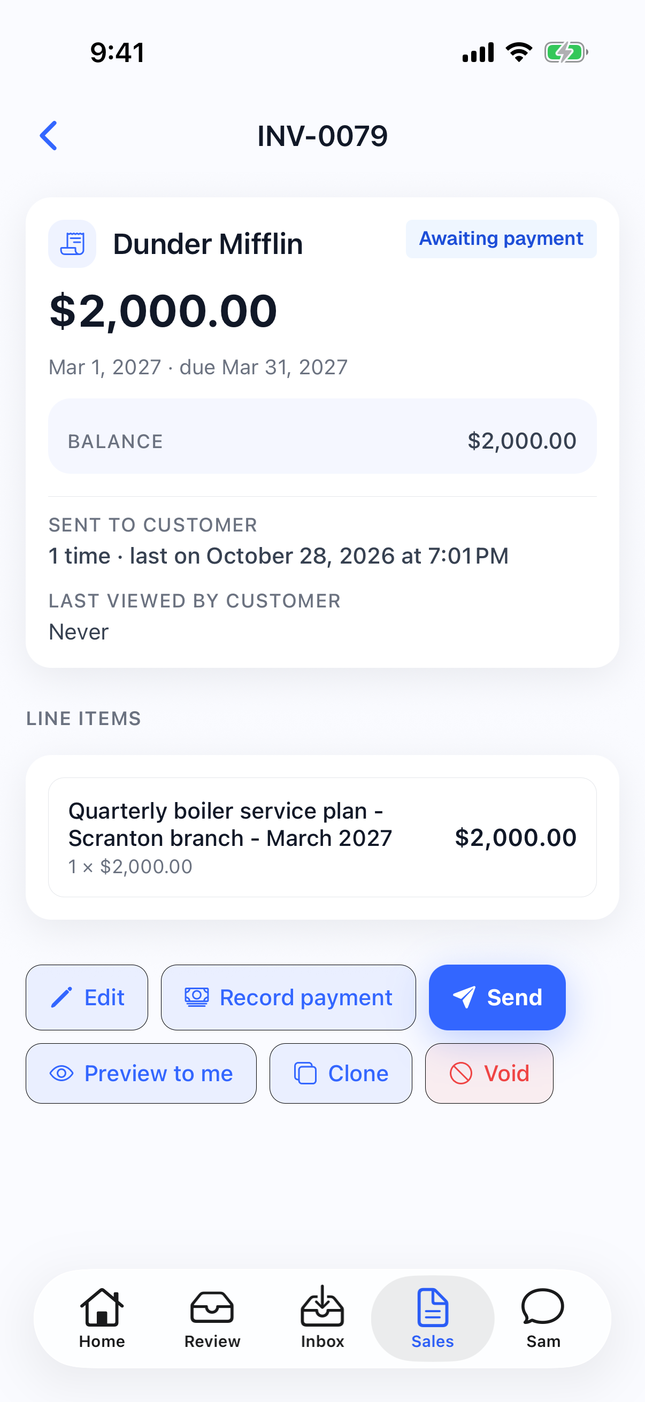 Check an invoice from anywhere